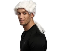 Wig Me Up - 0061-p60 vyriškas perukas karnavalui Helovinas barokas renesansas garbanotas baltas pynė lordas teisėjas edelmanas