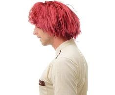 Wig Me Up - 91081-za103-za13-za13a perukas vyrams ir moterims, karnavalinis, tvirtas, laukinis trumpas depp, viduramžių hipsteris, raudonos ir juodos spalvų mišinys