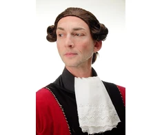 Wig Me Up – F2588 2t30 perukas vyrams, kokybiškas karnavalinis teatro baroko lordo edelmanno adligerio juodas/ruda