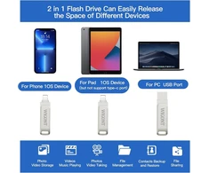 Wigont 128 gb usb atmintinė, skirta iphone, 3 viename atmintinė, skirta saugoti daugiau nuotraukų ir vaizdo įrašų iš skirtingų įrenginių. skirta ios/ipad/pc