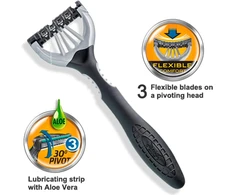 Wilkinson Sword Xtreme 3 Juodas Edition vienkartiniai skustuvai - 10 vnt. pakuotė, 3 ašmenys su lanksčia galvute, lanksti komforto technologija, pilna apsauga skutantis