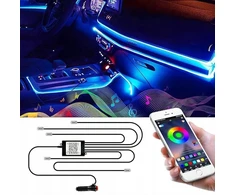 Wilktop Rgb neoninė Led juosta automobilio salono apšvietimui 6m