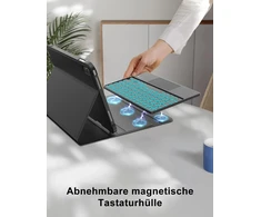 Winchking dėklas su klaviatūra, skirtas ipad 6-os kartos įrenginiui – klaviatūra su jutikline dalimi, skirta ipad 6-os/5-os kartos 2018/2017 9,7 colio įrenginiui, nuimamas belaidis qwertz išdėstymas, 7 spalvų apšvietimas (levandų violetinė)