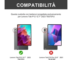 Winchking klaviatūra, skirta Lenovo Tab P12 Pro 12.7 colių 2023, klaviatūros dėklas, skirtas Lenovo P12, itališka magnetinė klaviatūra su foniniu apšvietimu ir bluetooth, skirta Lenovo P12 Pro planšetiniam kompiuteriui