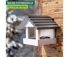 Windhager feldberg lesyklėlė paukščiams, pušies mediena, lesyklėlė pakabinimui, kaimiško stiliaus, atspari oro sąlygoms, patvari, užpildoma iš trijų pusių, 20,50 x 21 x 23,50 cm