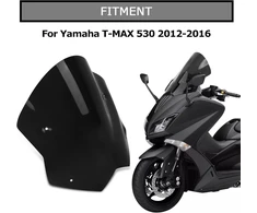 Windscreen Shield psler motociklo vėjo deflektoriaus lenta, skirta yamaha t-max 530 2012–2016 (juoda)