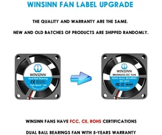 Winsinn 24v Dc Ventiliatorius 25x10mm, dvigubi guoliai, 9500 Rpm (5 vnt.)