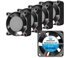 Winsinn 24v Dc Ventiliatorius 25x10mm, dvigubi guoliai, 9500 Rpm (5 vnt.)