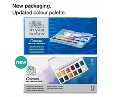 Winsor &amp; Newton Cotman akvarelinių dažų rinkinys Skechers, 12 spalvų + teptukas