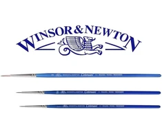 Winsor &amp; Newton trumpų kotelių akvarelinių teptukų serija 111. Nr. 000, 00, 2 ir 1 kortelė