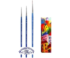 Winsor &amp; Newton trumpų kotelių akvarelinių teptukų serija 111. Nr. 000, 00, 2 ir 1 kortelė