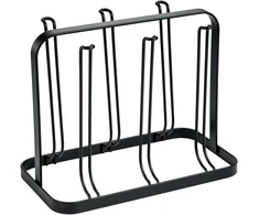 Wintem stiklinis indų džiovyklės, puodelių, butelių džiovintuvas, metalinis, juodas, tvirtas, 12,5 x 22,2 x 17,5 cm, 6 vnt.