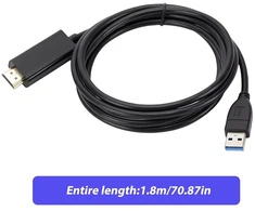 Wiyety Usb į Hdmi adapteris: 1.8 m Usb 3.0/2.0 į Hdmi adapterio kabelis, Hdmi kabelis, 1080p jungties kabelis, projektoriaus vaizdo monitoriaus kabelis, skirtas Pc, nešiojamam kompiuteriui, Hdtv televizoriui, suderinamas su Windows