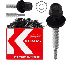 Wkret Met Klimas Skardos gręžimo varžtai farmeriai 4,8x55 ral 9005 juodi skardai 200vnt