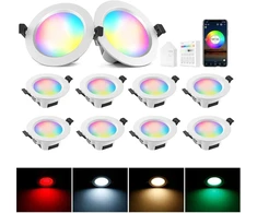 Pakabinamas šviestuvas Wlan bluetooth 9 w reguliuojamas led įleidžiamas prožektorius, lubų šviestuvas, wifi su išmaniuoju skydeliu, išmanusis tiltas, suderinamas su alexa, google assistant, rgbwc, 10 vnt. rinkinys