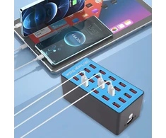 Wlx-a5+ 100w usb šakotuvo įkroviklis su 20 prievadų, sieninis maitinimo šaltinis su daugialype apsauga, greito įkrovimo stotelė, išmanusis usb įkroviklis elektroniniams prietaisams