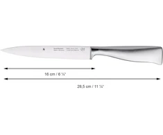 Wmf filėavimo peilis grand gourmet, ilgis 28,5 cm, ašmenų ilgis 16 cm, performance cut, pagamintas vokietijoje, kaltas specialus ašmenų plienas, nerūdijančio plieno rankena