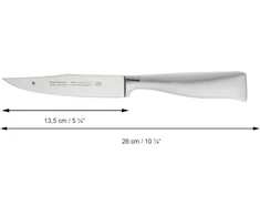 Wmf grand gourmet kepsnių peilių rinkinys 4 vnt., pagamintas Vokietijoje, 4 kaltiniai peiliai, performance cut, specialus plieno ašmenys, ašmenys 13,5 cm