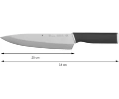 Wmf Kineo šefo peilis 33 cm, pagamintas Vokietijoje, aštrus virtuvinis peilis, Performance Cut, kinetinis dizainas, specialus plieno ašmuo, ašmenys 20 cm