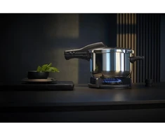 Wmf perfect one pot greitpuodis indukcinei viryklei 6.5 l, greitpuodis, didelis gaminimo signalas, 2 gaminimo lygiai, nuimama dangčio rankena, cromargan nerūdijantis plienas