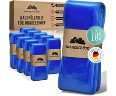 Wolkenglück® sauskelnių dėžės papildymo plėvelė [10 vnt. Xxl ilgio] – suderinama su Tommee Tippee, Littycat, Chicco, Spross &amp; Co. sauskelnių dėžių papildymo kasetėmis – atspari plyšimui ir kvapams