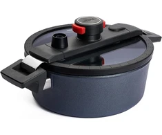 Woll Active Lite troškintuvas su Active Lite dangčiu, skersmuo 24 cm, aukštis 9 cm, 3,8 litro, su 2 šoninėmis rankenomis, tinka keraminiams, dujiniams, elektriniams, halogeniniams paviršiams - netinka indukcinėms viryklėms, lietas