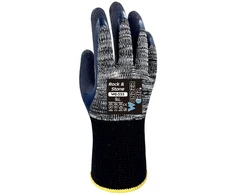 Wonder Grip Wg-333 Rock &amp; Stone darbo pirštinės su dviguba latekso danga, atsparios įpjovimams, apsaugančios nuo šalčio, karščiui atsparios pirštinės patikimam sukibimui, dydis L/9, pilkos ir juodos