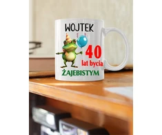 Woodman pagalvė ir puodelis dovana Jajebist's 40-ajam gimtadieniui