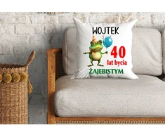 Woodman pagalvė ir puodelis dovana Jajebist's 40-ajam gimtadieniui