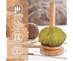 Wool Ball Holder Wood, siūlų laikiklis be mazgų, vilnos vyniotuvas su rutuliniu guoliu, vertikalus siūlų laikymas, dovana nėrimo mėgėjams, nėrimo mezgimo amatų reikmenys