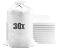 Objektyvas Wopplxy 30 vnt. 25 kg smėlio maišų pakuotė, didelis 70 x 45 cm tuščias audinio maišas, baltas Pp smėlio maišas apsaugai nuo potvynių ir statybos pramonei