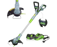 Workpro akumuliatorinis vejos pjoviklis 20 V su 2,0 Ah akumuliatoriumi ir greituoju įkrovikliu, 25 cm pjovimo plotis, 90° besisukanti trimerio galvutė, teleskopinė rankena, 20 dalių, įskaitant nailoninę mentę sodui