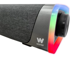 Kompiuterio kolonėlės Woxter Big Bass 320 Soundbar garso juosta su 18w galia (rgb apšvietimas, 3.5mm Pc/ps4/XBOX/tv/telefonui/planšetei) maitinamas per Usb (juoda)