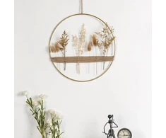 Wpajirzo Džiovintų gėlių vainikas 30 cm metalinis žiedas su džiovintomis gėlėmis kabantis boho sienų dekoravimas pavasario vasaros svetainės gėlių vainikas durų vainikas visus metus langų dekoravimas džiovintų gėlių žiedas
