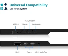 Wstirhy nešiojamas jutiklinis monitorius Usb C 14 colių 1920 x 1080p Ips jutiklinis ekranas su garsiakalbiais, Hdmi, Type-c kelioninis išorinis monitorius, skirtas Pc nešiojamam kompiuteriui XBOX Ps4/5 Switch