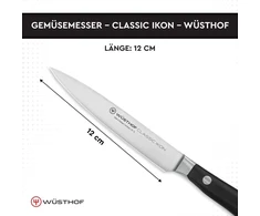 Wüsthof daržovių peilis, classic ikon ašmenų ilgis, kaltinis, nerūdijantis plienas, itin aštrus virtuvinis peilis solingen