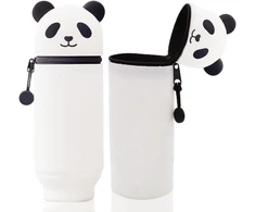 Wvfhvisl Kawaii pieštukinė 2 in 1 minkšta animacinė pieštukinė silikoninė teleskopinė pieštukinė miela panda vaikams mokyklai namų biuro reikmenys, vienspalvė, išplečiama pieštukinė