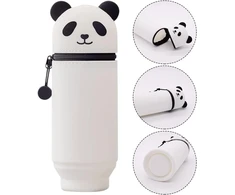 Wvfhvisl Kawaii pieštukinė 2 in 1 minkšta animacinė pieštukinė silikoninė teleskopinė pieštukinė miela panda vaikams mokyklai namų biuro reikmenys, vienspalvė, išplečiama pieštukinė