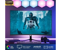 Xgaming lenktas monitorius 27 colių, 1500r, su 165hz Wqhd (2560x1440), 1ms Mprt, Amd Freesync, Hdr, akių apsauga, monitorius 144hz, Vesa montavimas, Displayport2.0, Hdmi1.4