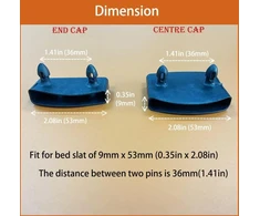 Xiaonan 54 mm, 20 vnt., grotelių rėmo laikikliai, juodi, galiniai dangteliai, šoniniai laikikliai, plastikiniai lovos grotelių laikiklių rinkiniai, laikikliai, 54 mm x 9 mm (vidiniai matmenys)