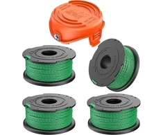 Black &amp; Decker Xijiang Gh3000 žoliapjovės ritė, 4 x Sf-080 atsarginės ritės ir 1 x ritės dangtelis, skirtas Juodas &amp; Decker Gh3000 Gl8033 Gl8033-qs Gl9035 žoliapjovei