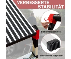 Projektorius Xinsunho aliumininė darbo platforma, sulankstomos kopėčios iki 150 kg, sulankstomos kopėčios su saugos fiksatoriais, neslystantis protektorius, pakopų kopėčios, profesionalios darbo platformos kopėčios namams ir dirbtuvėms