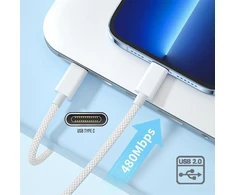 Xiwai usb c kabelis 27w 65w 480mbps duomenų perdavimo kabelis type c greitas įkrovimas mobiliesiems telefonams planšetiniams kompiuteriams nešiojamiesiems kompiuteriams 2m baltas