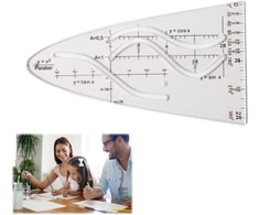 Xiwupo Parabolės trafaretas, įprastos parabolės trafaretas, įprasta parabolė, parabolės trafaretas, parabolės liniuotė, parabolinis trafaretas matematikai, skirtas studentams, biurui, dizainerių piešimui, 1 vnt.