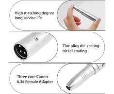 Xlr Male į 6.35mm Jack Female Audio Adapteris (3 vnt.)