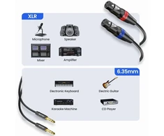 Xlr Moteriškas į 6.35 mm Trs Kabelis, 3m, 2 vnt.