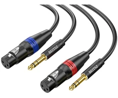 Xlr Moteriškas į 6.35 mm Trs Kabelis, 3m, 2 vnt.