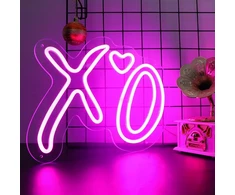 Pakabinamas šviestuvas Xo širdies neoninės iškabos, neoninės šviesos sienų dekorui rožinės Xo Led iškabos reguliuojamos neoninės lempos miegamajam maitinamos Usb šviečiančios iškabos žaidimų kambariui namų vakarėliui baro gimtadienio dekorui