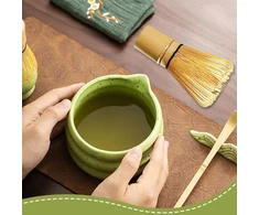 Xpex matcha šluotelė, matcha priedai, matcha plaktuvas, plastikinis matcha plaktuvas chasen matcha gaminimui ir maišymui, auksinio bambuko matcha žaliosios arbatos plaktuvas