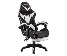 Xrace Gamingo kėdė su kojų atrama, galvos atrama, ergonomiška, balta